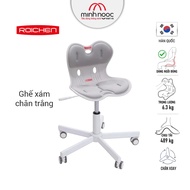 [Ghế Roichen WOW] Ghế chỉnh dáng ngồi đúng  có chân xoay Roichen - WOW Hàn Quốc. Ghế xám chân trắng