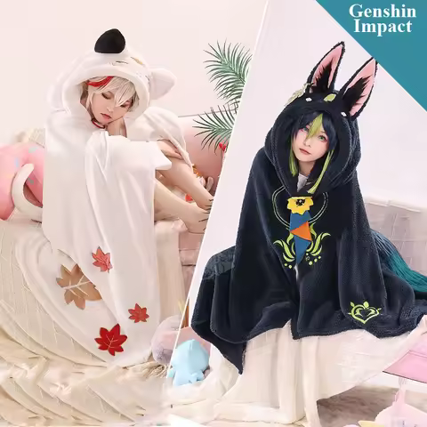 Anime Genshin Impact Tighnari Kaedehara Kazuha Cosplay Blanket Cloak Cape Warm Fleece Flannel Cospla