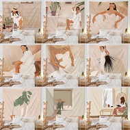 Nordic Morandi Tapestry Fashion Girl Pattern Bedroom Livingroom Personality Decoration Hanging Cloth