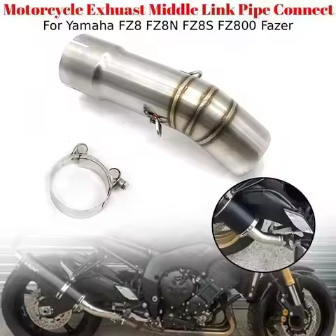 For Yamaha FZ8 FZ8N FZ8S FZ800 Fazer Motorcycle Exhuast Middle Link Pipe Connect 51mm Motorcycle Esc