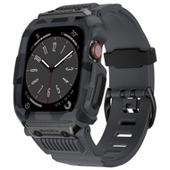 Camouflage โลหะสำหรับ Apple Watch 8 7 SE 6 45มม. 44มม. 42มม. กันน้ำ Drop-Resistant สายคล้อง Mod Kit Correa I นาฬิกากีฬายาง Band