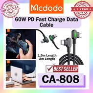 Mcdodo CA-808 Data Cable 60W Cable 60W Fast Charging Cable 90 Degree Gaming Cable Type-C Cable Mcdod
