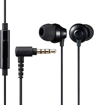 Elecom EHP-F12CMBK Stereo Earphones, In-Ear Type, 0.14 inches (3.5 mm), Microphone Included, Fast Mu