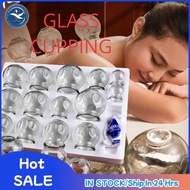 12Pcs Ventosa Set Glass Cupping Therapy Body Relaxation Massage Jars Fire Vacuum