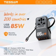 TESSAN Universal Travel Adapter with Type C Ports and USB C Cable 85W 35W Fast Charging Adapter