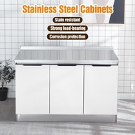 Stainless Steel Kitchen Storage Cabinet Sets kichen Sink Base Simple Cabinet Stove Storage Cupboard 