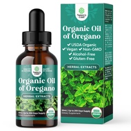 USDA Organic Oregano Oil Drops - Super Concentrated Organic Oil of Oregano Drops for Fast Absorption