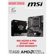 MSI A520M-A PRO AMD AM4 M-ATX MOTHERBAORD Combo Deal RYZEN 3200G/4600G/5500/5600/5600G/5600X/5700X/5