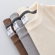 【From Perak】ProMan Men's T-Shirt Round Neck Plain Top Fashion Korean Style For Men Waffle Fabric Uni