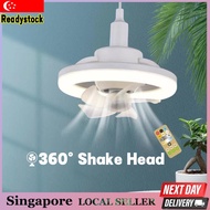 SG[Ready Stocks]LED Ceiling Fan Light Remote Control Smart 360 ° Rotation Round Ceiling Light With Fan Smart Fan Lamp