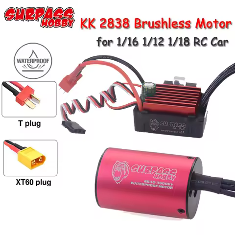 SURPASS HOBBY 2838 Brushless Motor Waterproof 35A ESC T/XT60 Plug Combo for 1/16 1/12 1/18 RC Car Wl