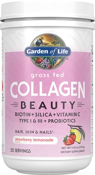 Garden of Life Grass Fed Collagen Beauty - Strawberry Lemonade, 20 Servings - Collagen Peptides Powd