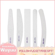 Wuyuu 5Pcs Double Side Nail File Sanding Buffering Art Buffer Files Professional Manicure Tip Tool Tools Polish Polishing Machine