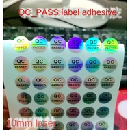 QC PASS sticker 192 pcs Hologram PET paper label product certification stickers ( Waterproof )