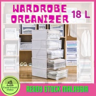 Wardrobe Organizer 18L Storage Box Drawer 18L Multipurpose Wardrobe Clothes Stackable Plastic