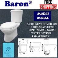 Baron Toilet bowl W-203A 2-Piece Toilet bowl | water saving | Local warranty | free delivery |