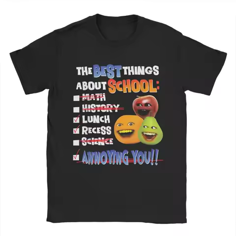 The Best Things about School Math History Lunch Recess Cotton T-Shirt for Men's Summer Funny Annoyin