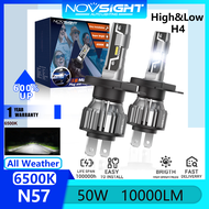 Bóng đèn pha LED Novsight N57 H4 6500K Trắng Đèn LED siêu sáng cho ô tô xe máy Đèn sương mù chùm cao