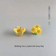DIY Cream Glue Accessories Creative Cute Japanese Sunflower Basket Handmade Desktop Decor Car Orname