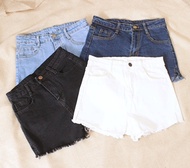 Free shipping Korean Slim elastic waist denim shorts shorts flash split was thin tight wild female t