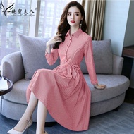 { THABI } GELIA STRIPE DRESS LONG-SLEEVED DRESS KOREAN MINI DRESS TEENAGE CLOTHES/ DRESS/ KOREANWani