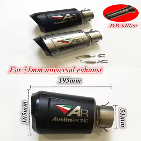 51mm Universal Motorcycle GP Exhaust DB Killer Escape Muffler For Kawasaki Z900 FZ6 RC390 R6 R1 MT09