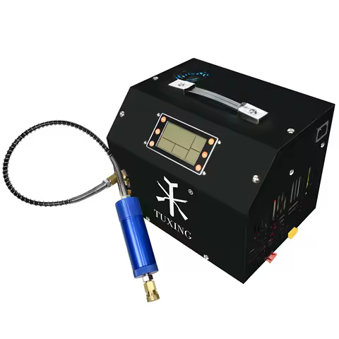 TUXING 4500Psi 300Bar PCP Air Compressor with LCD Display Digital Control Compressor Auto-Stop 12V P