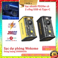 pin Sạc dự phòng Wekome WK có hỗ trợ sạc nhanh 22.5w Pin dự phòng trong suốt WEKOME WP-337 dung lượn
