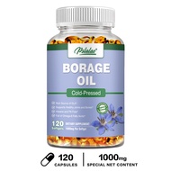 Kapsul Minyak Borage yang Diperas Dingin Kaya akan GLA Asam Lemak Omega-6 1000 mg Per Porsi Mendukun