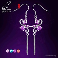 Manufacturer Earrings 925 Earrings Sterling Silver Amethyst Women Earrings Wholesale Silver Butterfl