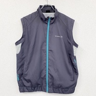 古著New Balance全拉鍊跑步背心，深灰色，XL 碼
