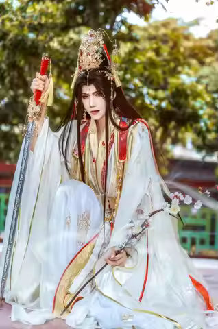 Officials Bless Heavenly The Crown Prince Joy God Xie Lian Cos Feather Que Peacock Cosplay Costume H