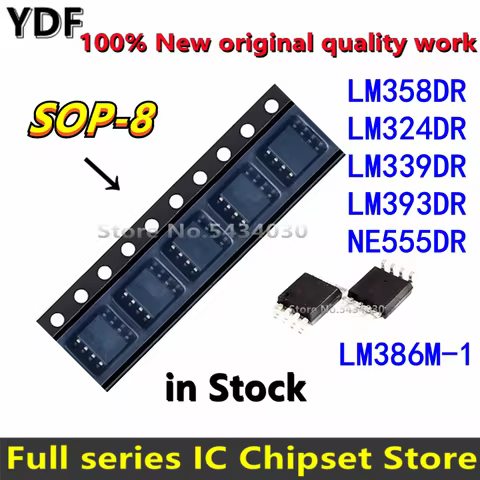 (10pcs) New LM358 LM393 LM339 LM324 NE555 SOP SMD LM358DR LM324DR LM339DR LM393DR NE555DR LM386 LM38