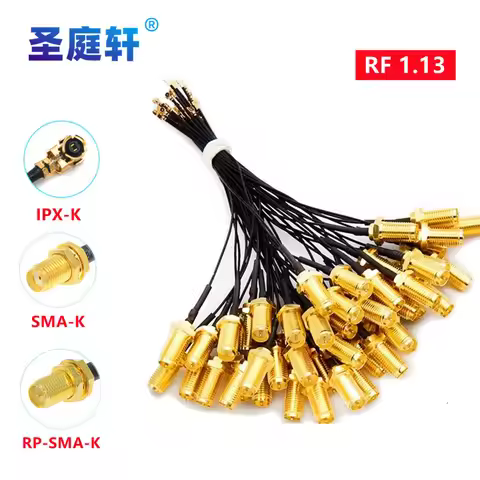 5PCS IPX to SMA Connector Cable SMA Male to uFL/u.FL/IPX to SMA Female RF1.13 RF Coaxial WIFI Antenn