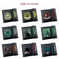 My Hero Academia Anime Pu Leather Printed Black Snap Wallet Bakugo Katsuki Iida Tenya Card Holder sy
