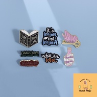 XHjewelrySchoolLogo Texts Spell Enamel Pins Brooches Cartoon Butterfly Key Magic Potion Book