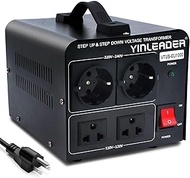 Yinleader 1000W 110V to 220V EU Voltage Converter Transformer Step Up/Down Converter 110/120 Volt - 
