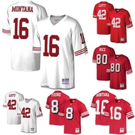 【Retro SSS+】New San Francisco 49ers NFL Football Jersey Lott Rice Young Montana Top Retro Sport Tee 