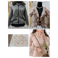 Adidas jkt, Axes Femme cardy, flower skirt, kawaii Lace top