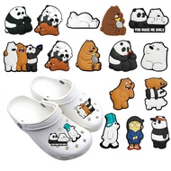 Cute Grizzly Bear Jibits for Crocs Charm We Bare Bears Jibbitz Panda Anime Croc Jibbits Men Shoes Accessories Shoe Charms Pin Decoration