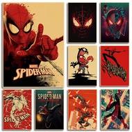 Anime Style Classic Superhero Movie Multi Version Spider Man Retro Kraft Paper Posters