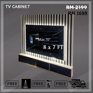 [N Design] 8X7ft Modern TV Cabinet /Wall Mounted Tv Cabinet / Hall Cabinet / Max 80" TV / Kabinet TV