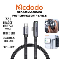MCDODO Zebra Series Type-C 90 Degree Data Cable 1.2m 1.8m Compatible for 36W Type-C CA 279 334 335 3
