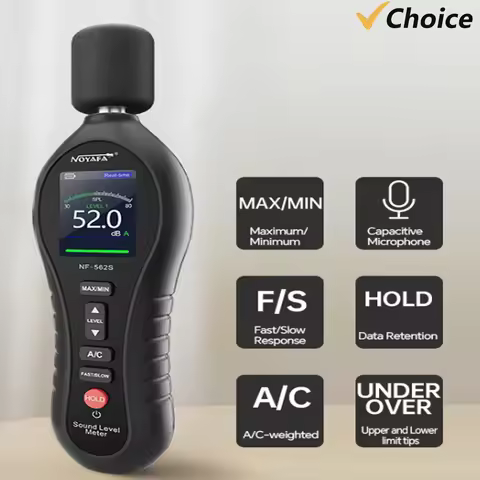 NOYAFA Digital Sound Level Meter with A/C Weighted Decibel Meter 30 to 130 dB SPL Meter with MAX/MIN