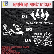 Making My Family Sticker 5" - Family Theme Decorative Sticker for Car