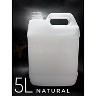 5 Liters Jerry Bottle | 5L Natural Jerry Can | 5L Opaque | HDPE | Fuel Tank | Jerrycan | Gas Bottle