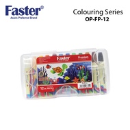 Faster OP-FP-12 Premium Oil Pastel With PP Box 160mm x 90mm x 25mm (12 Colours/Box)