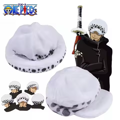 Anime One Piece Trafalgar Law Plush Hat Cartoon Cosplay Cap Kawaii Cos Accessories Props Costume Kid