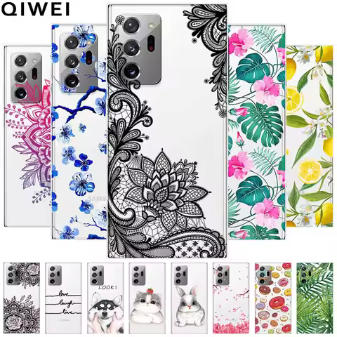 For Samsung Galaxy Note 20 Ultra Case Transparent Cute Soft Silicone TPU Coque for Galaxy Note 20 No