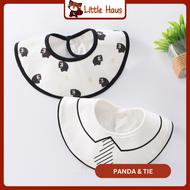 Little Haus 6 Layers 8 Layers 100% Cotton Bibs 360 Degree Rotate Reversible Bib Newborn Saliva Bib B
